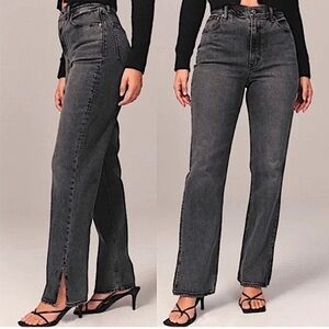 Abercrombie & Fitch The 90’s Straight Ultra High Rise Split Hem Jeans size 27 4R